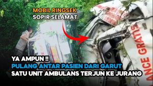 Video: Innalillahi, Mobil Ambulan Terjun ke Jurang Sedalam 60 Meter di Garut
