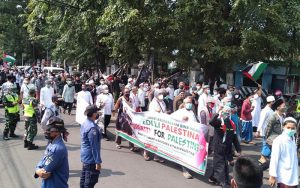 Aksi Bela Palestina di Purwakarta Dijaga Ketat Ratusan Petugas Gabungan