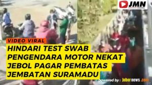 Video: Hindari Test Swab, Pemotor Nekat Jebol Pagar Jembatan Suramadu