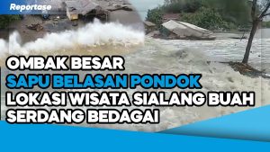 Video: Ombak Besar Sapu Belasan Pondok di Pantai Sialang Serdang Bedagai
