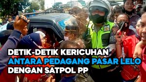 Video: Ricuh Pedagang Pasar Lelo Terlibat Aksi Dorong Dengan Petugas Satpol PP