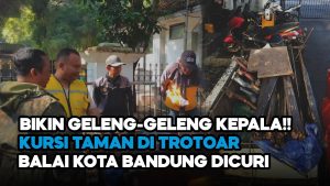 Video: Bukan Kali Pertama, Kursi Taman di Balai Kota Bandung Kembali Dicuri