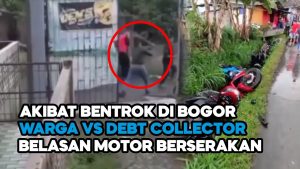 Video: Belasan Motor Berserakan Akibat Bentrokan Dua Kelompok Massa di Bogor