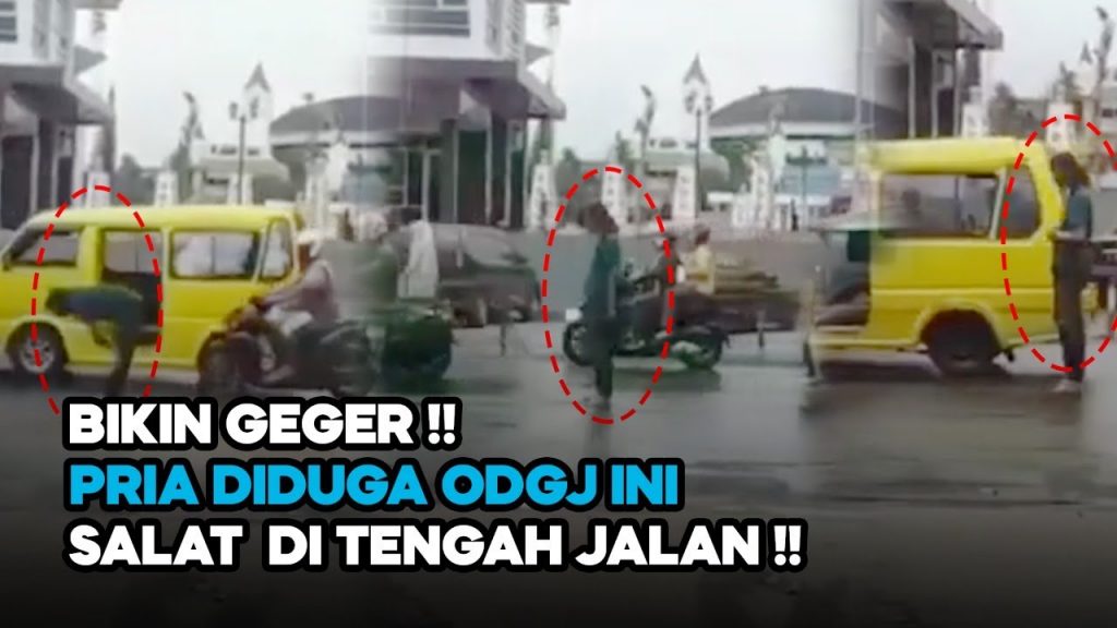 Video: Seorang Pria Diduga ODGJ di Sukabumi Ini Terekam Kamera Shalat di Tengah Jalan