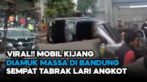 Video: Viral! Usai Tabrak Lari, Sebuah Mobil Kijang di Bandung Diamuk Massa