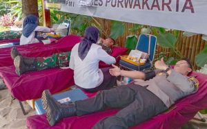 Polres Purwakarta Bersama PMI Gelar Donor Darah Jelang HUT Ke-76 Bhayangkara