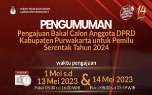 Siap-Siap! Pendaftaran Caleg di KPU Purwakarta Dibuka Mulai 1 Mei 2023