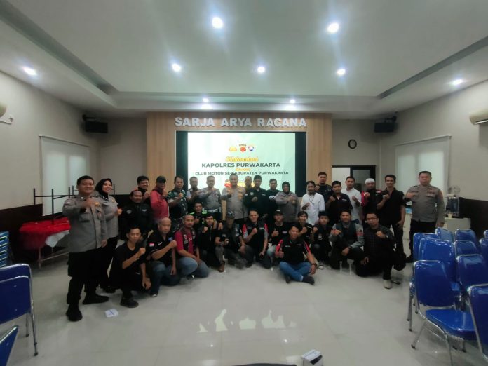 Polda Jawa Barat gelar kegiatan silaturahmi bersama club motor yang ada di Kabupaten Purwakarta.