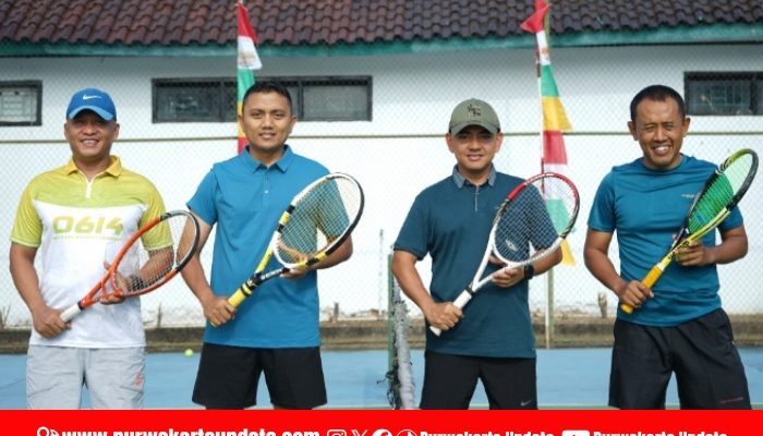 Tunjukkan Jiwa Korsa, Dandim 0619/Purwakarta Turut Berlaga di Turnamen Tenis Piala Danrem 063/SGJ