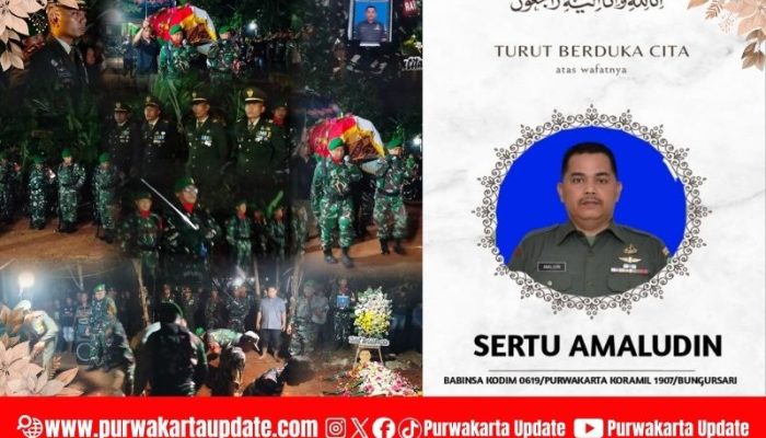 Sertu Amaludin Dimakamkan dengan Upacara Militer, Dandim 0619/Purwakarta Pimpin Penghormatan Terakhir