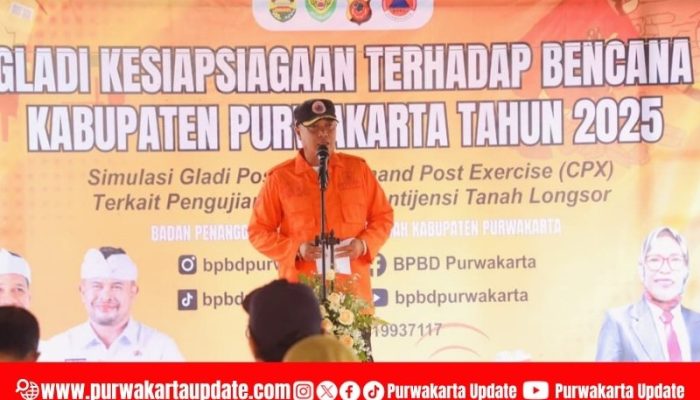 Uji Kesiapan Tanggulangi Tanah Longsor, BPBD Purwakarta Gelar Simulasi Gladi Posko