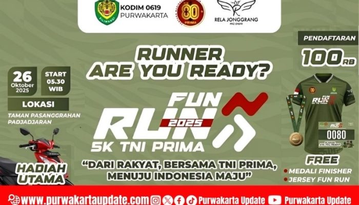 Buruan Daftar! Fun Run 5K 2025 TNI Prima Segera Digelar di Purwakarta
