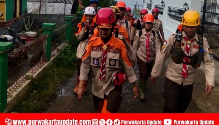 Kwarcab Pramuka Purwakarta Kirim Tim SAR 0914 ke Lokasi Longsor Cisarua