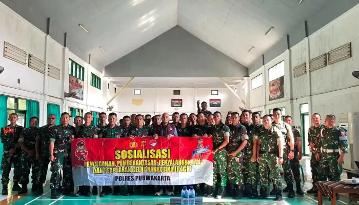 Perkuat Pemberantasan Narkoba, Polres Purwakarta Gelar Sosialisasi P4GN Di Markas TNI